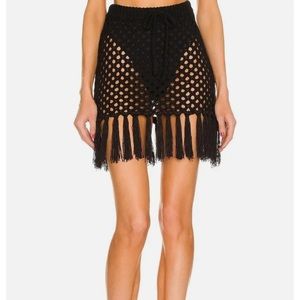 LPA from Revolve Zene Fringe Mini Skirt in Black Medium